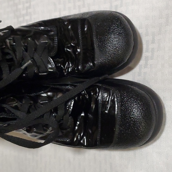 Sonia Rykiel black patent leather Steampunk Goth  laceup boots size 8 - Picture 7 of 16